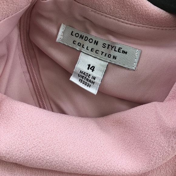 London Style Collection Pink  Dress Sz 14 - Picture 6 of 8